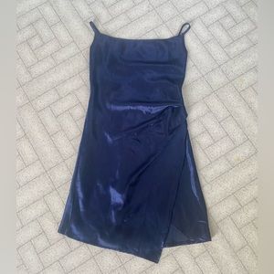 Secrets + Saints navy blue slip dress